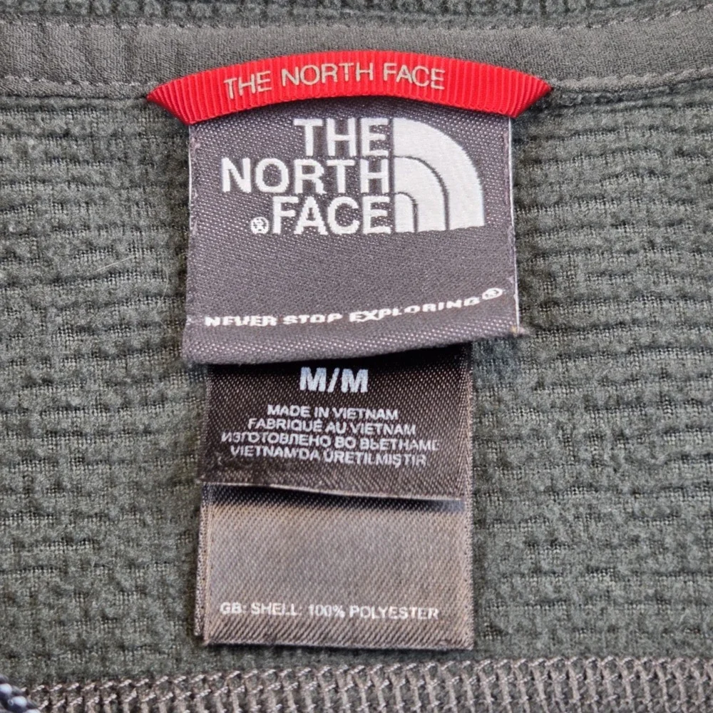 The North Face Dark Green Waffle Knit Quarter Zip Pullover Men's Medium Gorpcore
